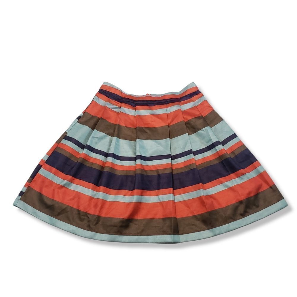 Ark & Co Skirt Size Medium Pleated A-Line Colorful Stripes Women's Skirt Casual